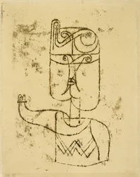 Mathematisches Bildnis. 1919 (desenho de transferência de óleo sobre papel, montado sobre cartão)