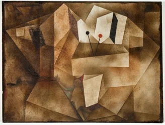 The Kettledrum Organ (Die Paukernorgel) 1930 (óleo sobre cartão de papel)