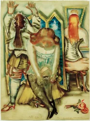 Esboço do guarda-roupa dos artistas de circo