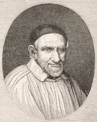 São Vicente de Paulo 1581 - 1660. Padre e santo católico francês. Segundo uma obra de Simon François.