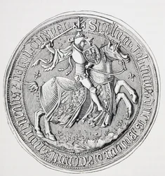 Selo de Jean Ii, duque de Borgonha, conde de Nevers e barão de Donzy 1371 - 1419.
