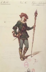 Traje de caça para &39;Giselle&39; de Adolphe Adam (1803-56) c.1841