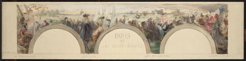 Esboço do hall de entrada do Hôtel de ville de Paris: Paris e as grandes épocas