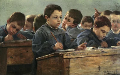 Na sala de aula, 1886.