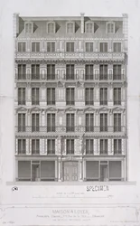 Projecto para um bloco de apartamentos de estilo Haussmann na rue de la Paix, Paris, c. 1860