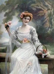 A comediante francesa Melle Sylvie, Paris, foto de Paul Nadar do jornal francês "Le Theatre", 11 de março