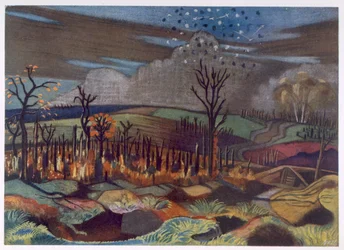 Air Fight at Wytschaete, de British Artists at the Front, Continuation of The Western Front, Part Three, Paul Nash