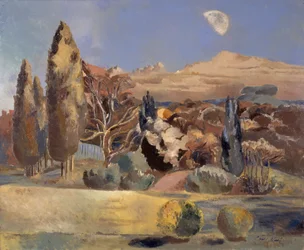 Paisagem do primeiro quarto da lua