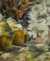 The Stackyard, c.1925 (óleo sobre tela)