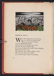 Trench Idyll, ilustração de "Images of War" de Richard Aldington. Londres, The Beaumont Press, página 22