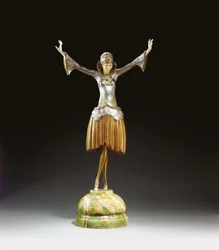 Dançarina com turbante, c.1925 (bronze pintado, marfim e ônix)
