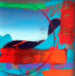 Paisagem abstrata, 2024 (acrílico sobre cartão)
