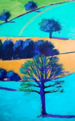 Cotswold Valley #3 (pormenor), 2024 (acrílico sobre cartão)