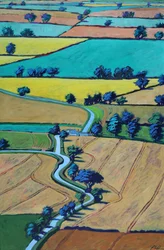 Pista no verão (acrílico a bordo)