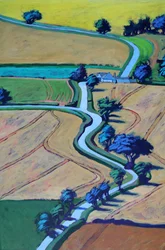 Pista no verão fechada (acrílico a bordo)
