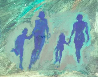 Mothers  Children, 2024 (acrílico sobre papel)