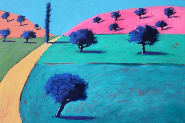 Pink Hills #1, 2022 (acrílico sobre cartão)