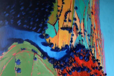 River Wye, 2022 (acrílico sobre cartão)