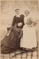 Epilepsia histérica, ataque, fase epiléptica, ilustração da &39;Iconografia Fotográfica de La Salpetriere&39; de Bourneville et P. Regnard, placa XVI, Paris, 1876 (impressão albumen)