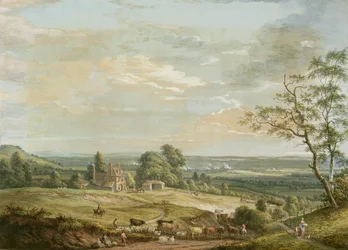 A Distant View of Maidstone, de Lower Bell Inn, Boxley Hill (guache no papel)