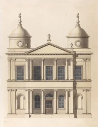 Projecto para uma igreja. Alçado da fachada oeste