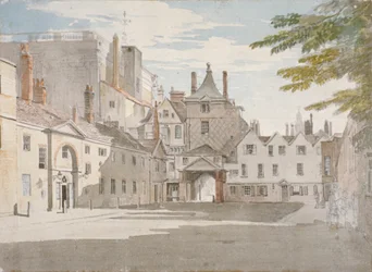 Scotland Yard com parte da Banqueting House, Whitehall, Westminster, Londres, c1776