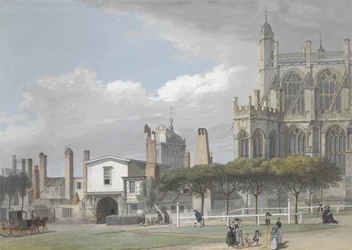 Capela de São Jorge, Windsor, e a entrada do Claustro dos Homens Cantores, c.1768 (guache no papel)