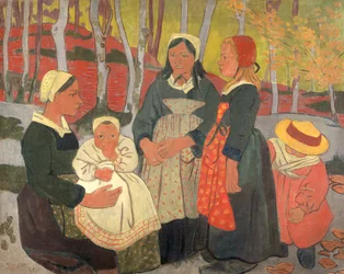 Bretões na floresta de Huelgoat (óleo sobre tela)
