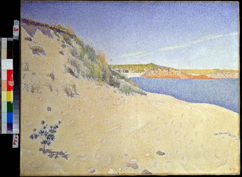 "Bord de mer a saint Briac sur mer en Ille et villaine" (A Praia em Saint-Briac. Op. 212 (Litoral arenoso)) Pintura de Paul Signac (1863-1935) 1890 Pontilhismo Dim. 65x81 cm Museu Pushkin, Moscovo