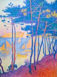 Barcos à vela e pinheiros, c. 1896 (óleo sobre tela)
