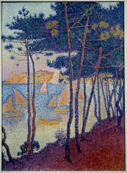 Velas e Pinheiros Pintura de Paul Signac (1863-1935) 1896 Coleção Particular