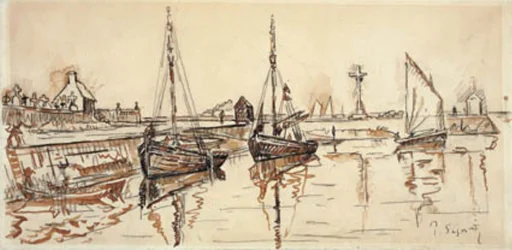 Navios à vela no porto de Barfleur