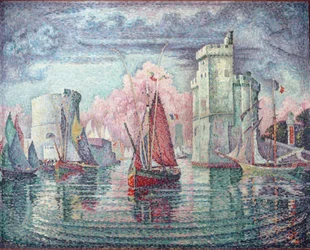 O porto de La Rochelle - óleo sobre tela