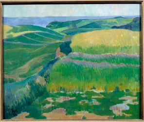 Les bles sont verts au Pouldu Painting de Paul Serusier (1863-1927) 1890 Brest, Musee des Beaux Arts