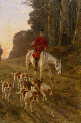 Um caçador com os seus Hounds (óleo sobre tela)