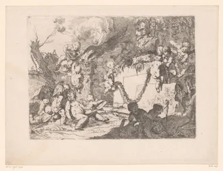 Putti em um santuário de Minerva