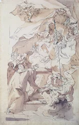 A Virgem e o Menino Jesus com São Bernardo, século XVIII.