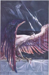 Ariel como uma harpia, ilustração de The Tempest, 1908