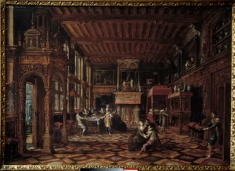 Interior flamengo. Pintura de Paulus Vredeman De Vries (1567-1630)