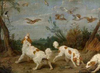 Partridge Hunt (óleo sobre tela)