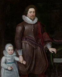 William, Lord Cavendish, mais tarde segundo conde de Devonshire (1591-1628), e seu filho