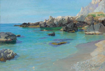 Na Costa de Capri (óleo sobre tela)