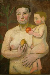 Mãe e filho (óleo sobre tela)