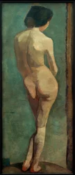 Ato de costas feminino em pé
