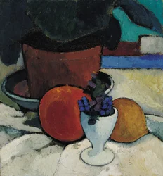 Ainda vida com copo de planta e ovo, c. 1905