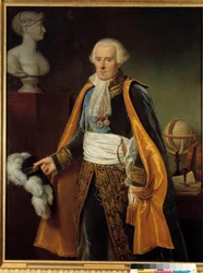 Retrato de Pierre Simon, Marquês de Laplace (La Place) (1745-1827) Pintura Astronômica de Paulin Guerin (1783-1855) Sol do século XIX. 1,46 x 1,13 m