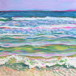 Ondas coloridas do oceano