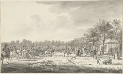 Revista da cavalaria pelo Príncipe Guilherme V sobre o Malieveld em Haia, 1770
