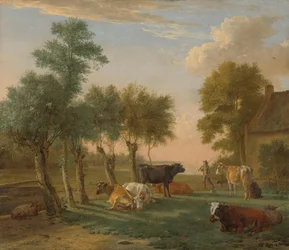 Vacas num prado perto de uma quinta
Vacas num prado perto de uma quinta