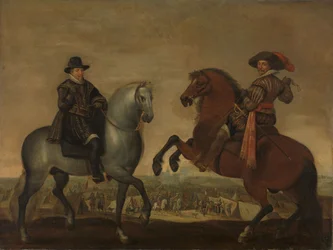 Os príncipes Maurits e Frederik Hendrik a cavalo, c.1630-1635 (óleo sobre tela)